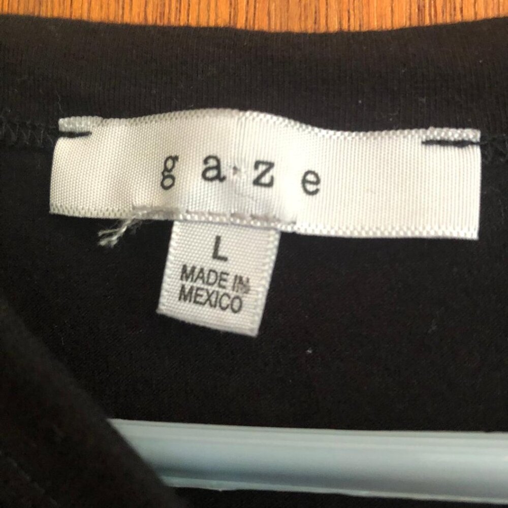 Gaze, Black with Orange & White, Cropped Jersey Top, Size Large - Picture 3 of 6